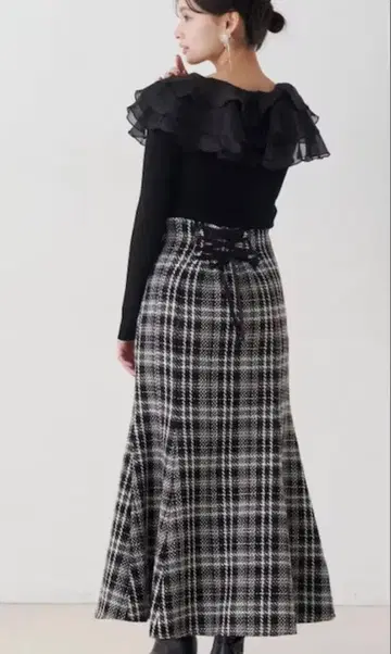 오리지널 로빙 체크 머메이드 스커트 머큐리 듀오