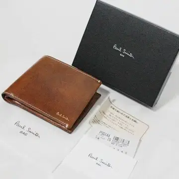 폴스미스 Paul smith 소가죽 2단 접이식 지갑 인기 디자인 브라운