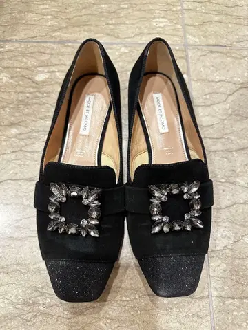 비쥬 버클 오페라 슈즈 블랙 플랫슈즈