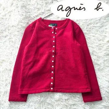 agnes b. 에네스베 레드 긴팔 가디건 T2