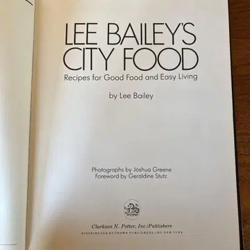 리 베일리 시티 푸드 레시피 도서
