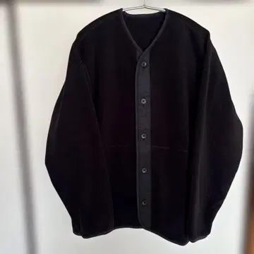 무인양품 플리스 노카라 자켓 블랙 XL 새상품급