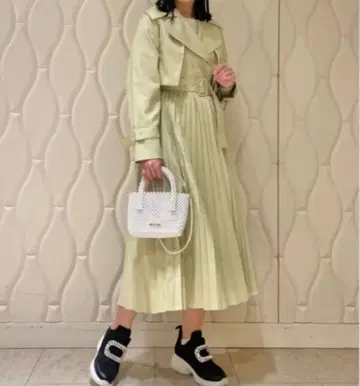 셀포드 celford 4way 플리츠 롱 코트 트렌치 벨트 38