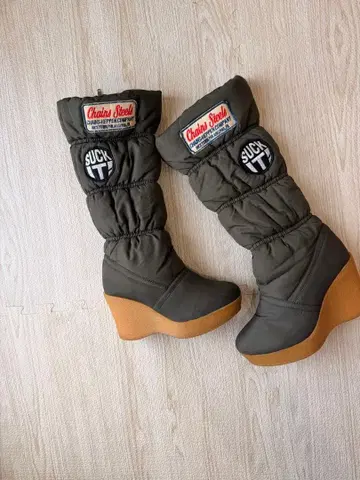 체인 스틸 웨지솔 롱 부츠 M 사이즈