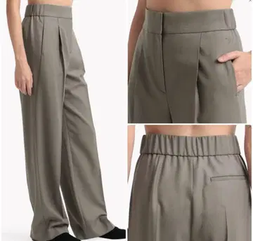 띠어리 럭스 New Saxony Mela 와이드 팬츠 오텀 그레이