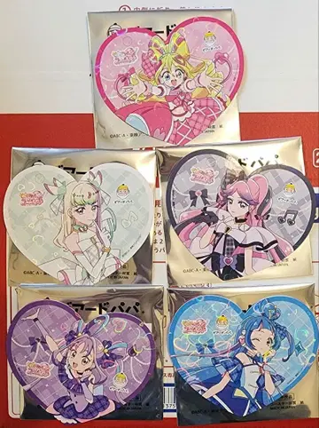 비어드 파파와 콜라보 키미토 아이돌 프리큐어 홀로그램 코스터 5종