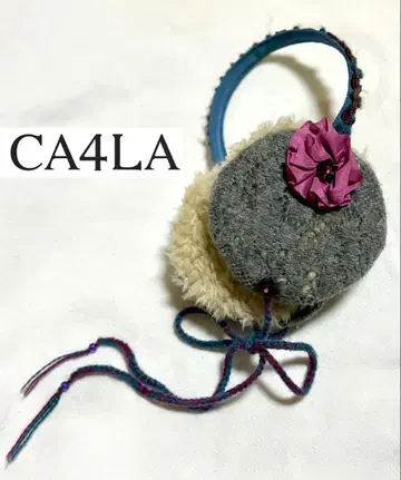 [미사용] CA4LA 꽃 장식 니트 귀도리