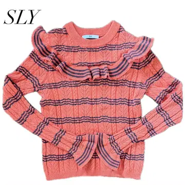 SLY 프릴 오렌지 니트 스웨터