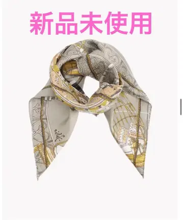 띠어리 럭스 manipuri 벌룬 실크 스카프 그레이 멀티 새상품