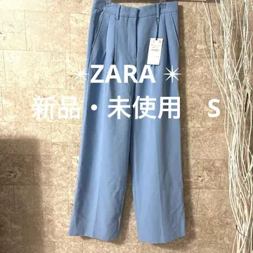[ 새상품 미사용 ] ZARA 슬랙스 와이드 팬츠 블루 S size