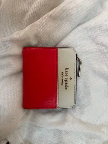 케이트 스페이드 접이식 지갑 빨간색/화이트