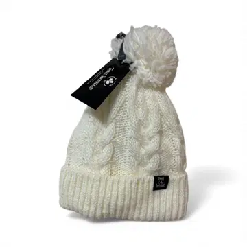 쓰리 웨더 화이트 니트 모자 폼폼 포함