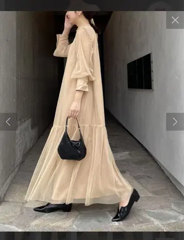 CAPRICIEUX LEMAGE 튤 하이넥 원피스