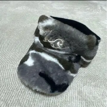 댄스 위드 드래곤 카모 패턴 퍼 캡 DWD 로고 선바이저 겨울 상품