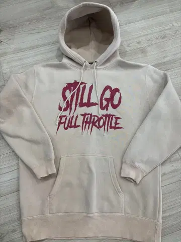 STILL GO FULL THROTTLE 후드티 베이지