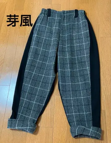 마츠오 인터내셔널 메후 m_mefu 체크 무늬 캐주얼 팬츠