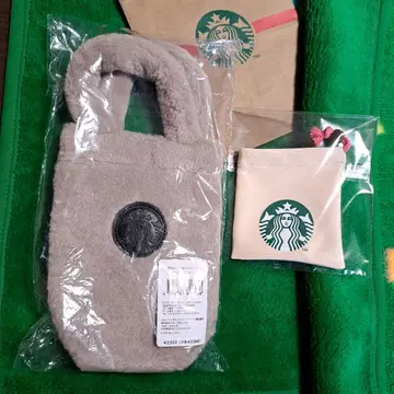 STARBUCKS 보틀 숄더백 퍼 베이지 2025 미개봉 새상품