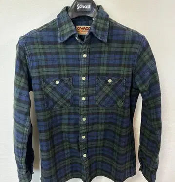 CAMCO 플란넬 셔츠 그린 두꺼운 원단 M 사이즈 인도산