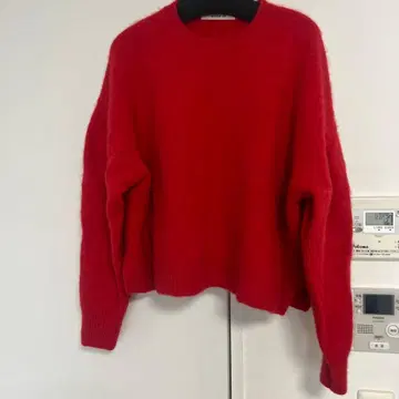 Rouge vif 빨간색 폭스 울 혼방 스웨터