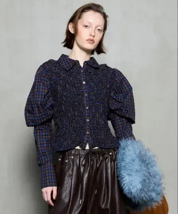 [ MAISON SPECIAL ] 퍼프 슬리브 셔링 셔츠 [ BRN ]