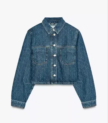 새상품 데님 블루 크롭 데님 자켓 셔츠 S 사이즈