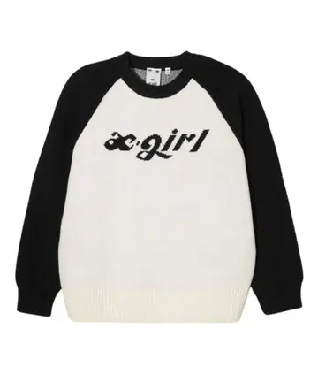 x-girl 로고 니트 스웨터