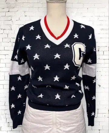 [새상품급] 캘러웨이 V넥 스웨터 니트 별 패턴 골프웨어