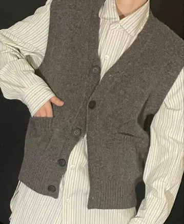 Cristaseya 니트 베스트 그레이 L 사이즈