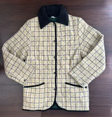 트래디셔널 웨더웨어 퀼팅 자켓 격자 무늬