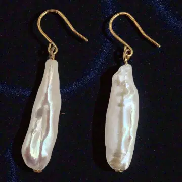 SV 담수 펄 귀걸이 담수 진주 변형주 골드 컬러 한 점