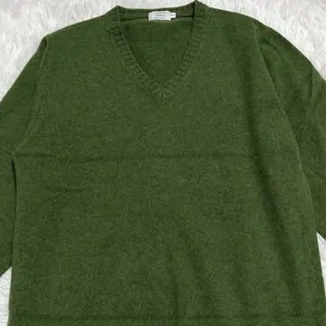 Detour 데토와 V넥 니트 M 그린 짙은 녹색 캐시미어 100%