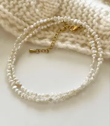 [ 신상 ] 담수 양귀비 펄 목걸이 3mm 평소 겨울 코디 결혼식