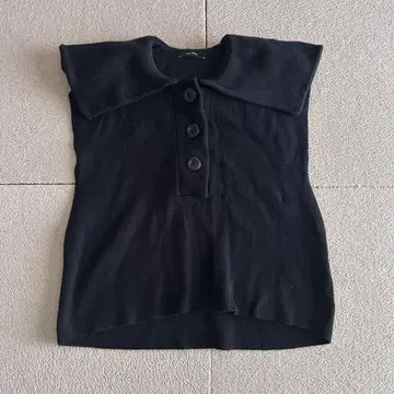 저널 스탠다드 실크 블렌드 빅 칼라 니트 베스트