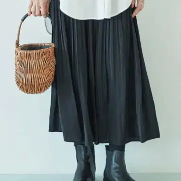 소소토 플리츠 스커트 블랙