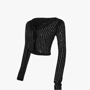 S rhinestone cardigan cropped