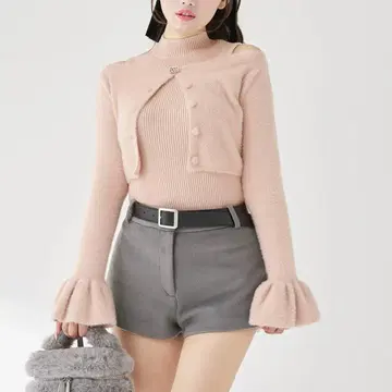 Darich 앙상블 샤기 니트탑 PNK