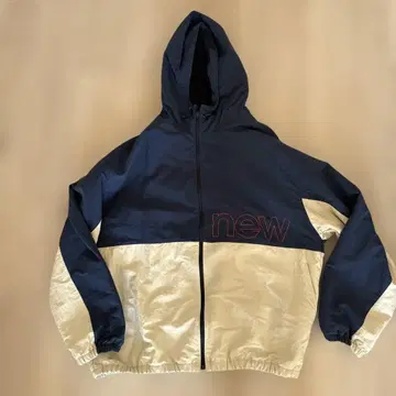 뉴발란스 후드 부착 자켓 L 네이비/아이보리