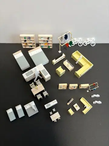 건축 모형 부속 1/50과 1/100 주택 세트