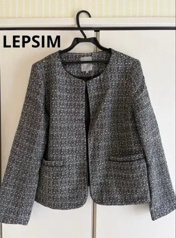 [컨디션 최상] LEPSIM 노카라 트위드 자켓 LL 빅 사이즈