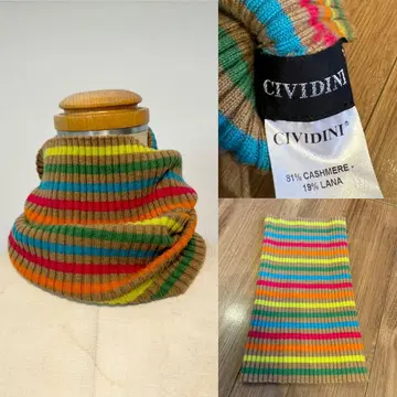 CIVIDINI 치비디니 캐시미어 보더 넥워머