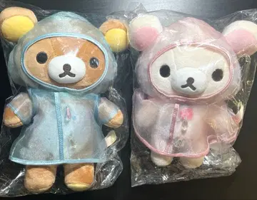 비 온 뒤 맑음의 리락쿠마 코리락쿠마 봉제 인형 2체 세트 레인코트