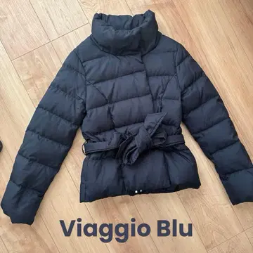 미 라인 네이비 퀼팅 다운 자켓