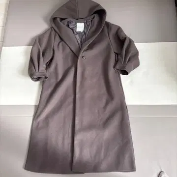 새상품급 MERCURYDUO 후디드 롱 코트 브라운 S