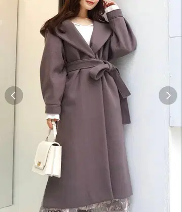 새상품급 MERCURYDUO 후디드 롱 코트 브라운 S