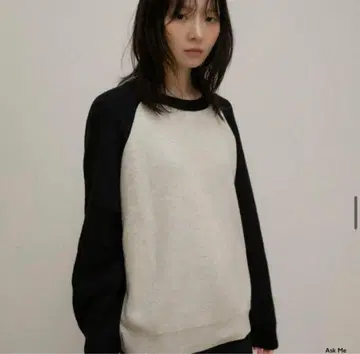 OHOTORO 스킴 래글런 니트 블랙