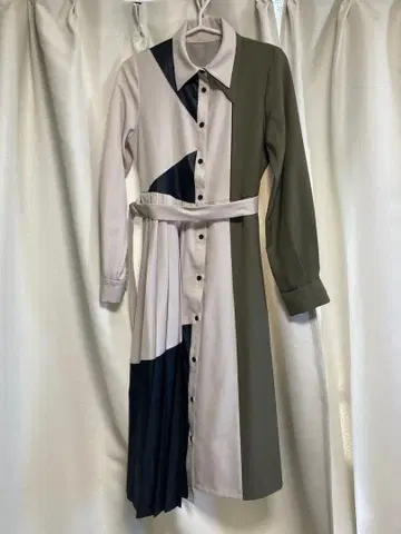 UNITED TOKYO 컬러 블록 셔츠 원피스