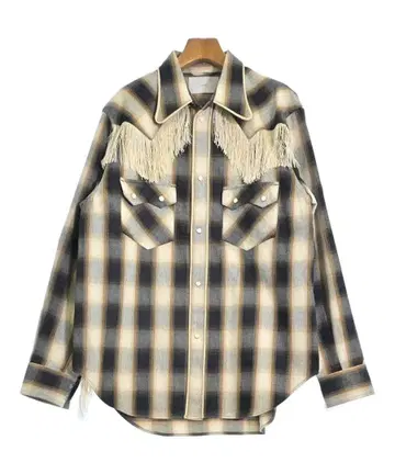 INDIGO COTTON OMBRE PLAID WESTERN BLOUSE