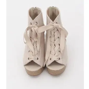 [ 미사용 새상품 ] 엑시즈팜 레이스업 부츠 샌들 베이지 L 사이즈