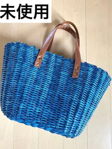 파랑 바스켓백 귀여운 복조리 여름 핸드백 빅 숄더 자립