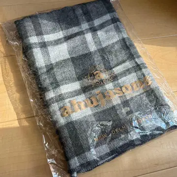 오손 ahujasons 머플러 체크 그레이 스톨